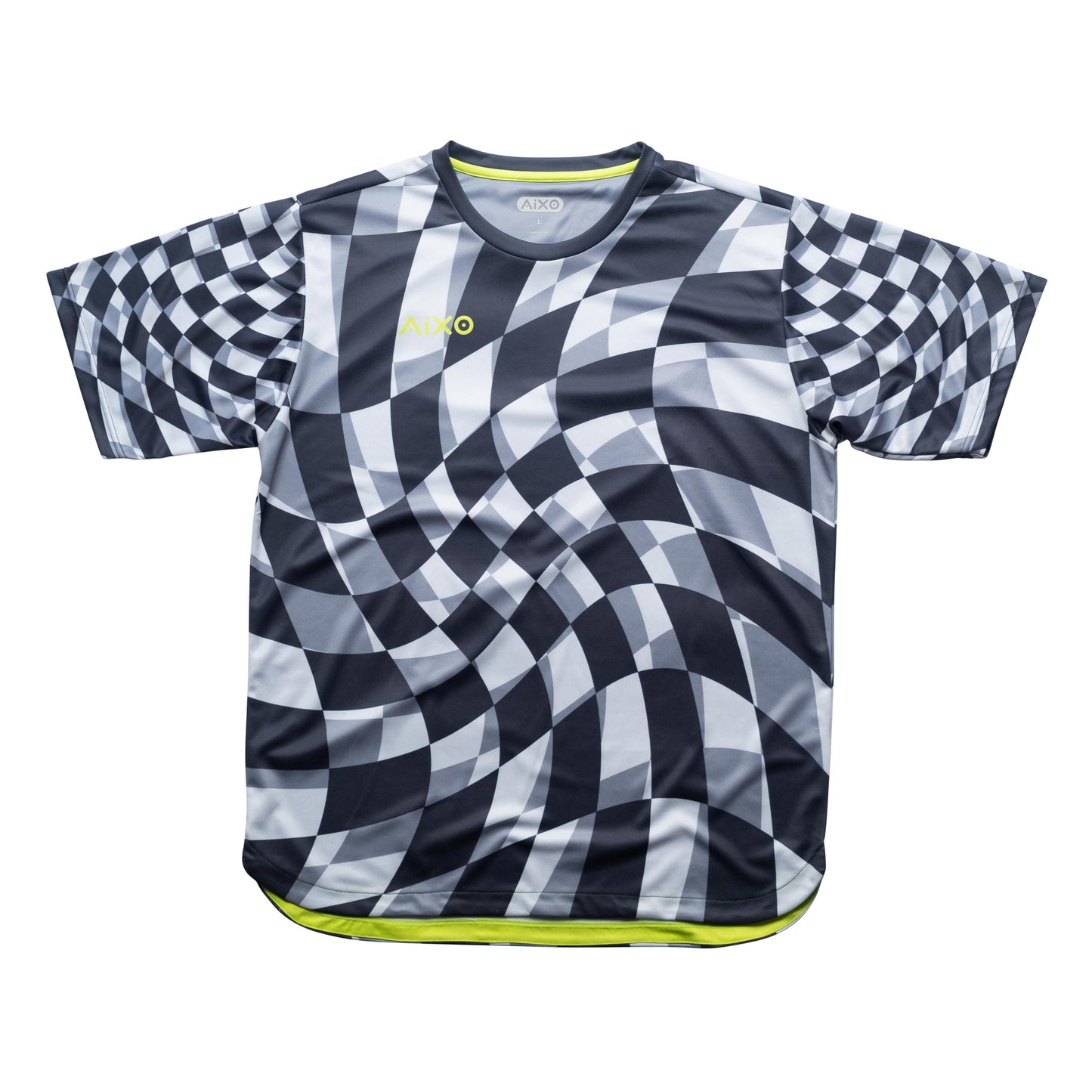 Aixo Checker Mens Top Grey