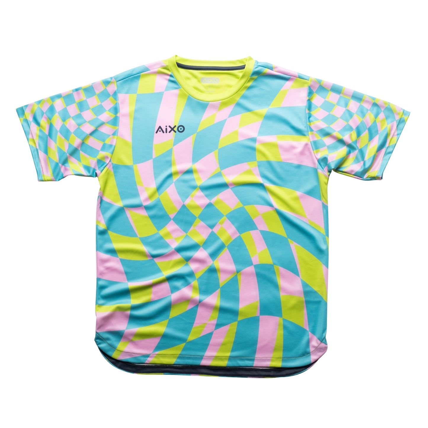 Aixo Checker Mens Top Lime