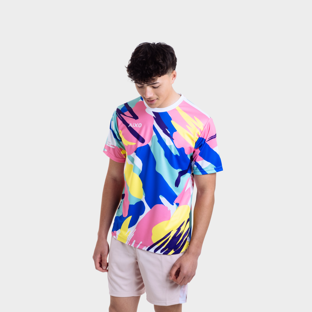 AIXO Abstract men’s top in multicolour