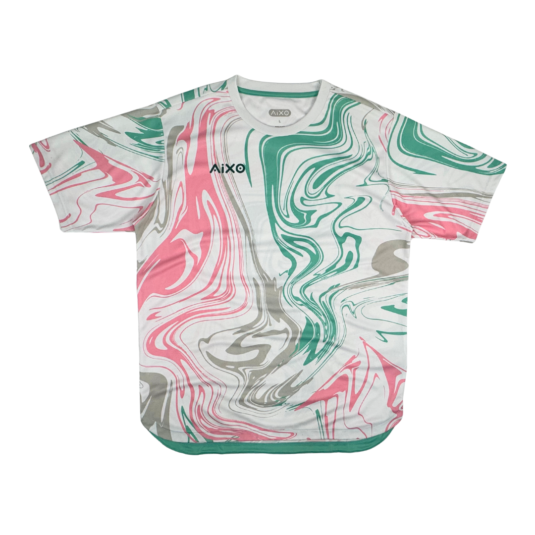 AIXO Chrome 3 Mens T-Shirt - White racket sports T-shirt – main / front view