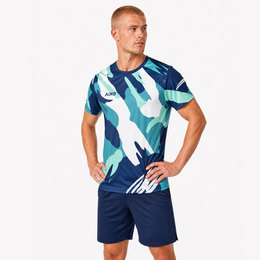 AIXO Abstract Mens T-Shirt  - Navy