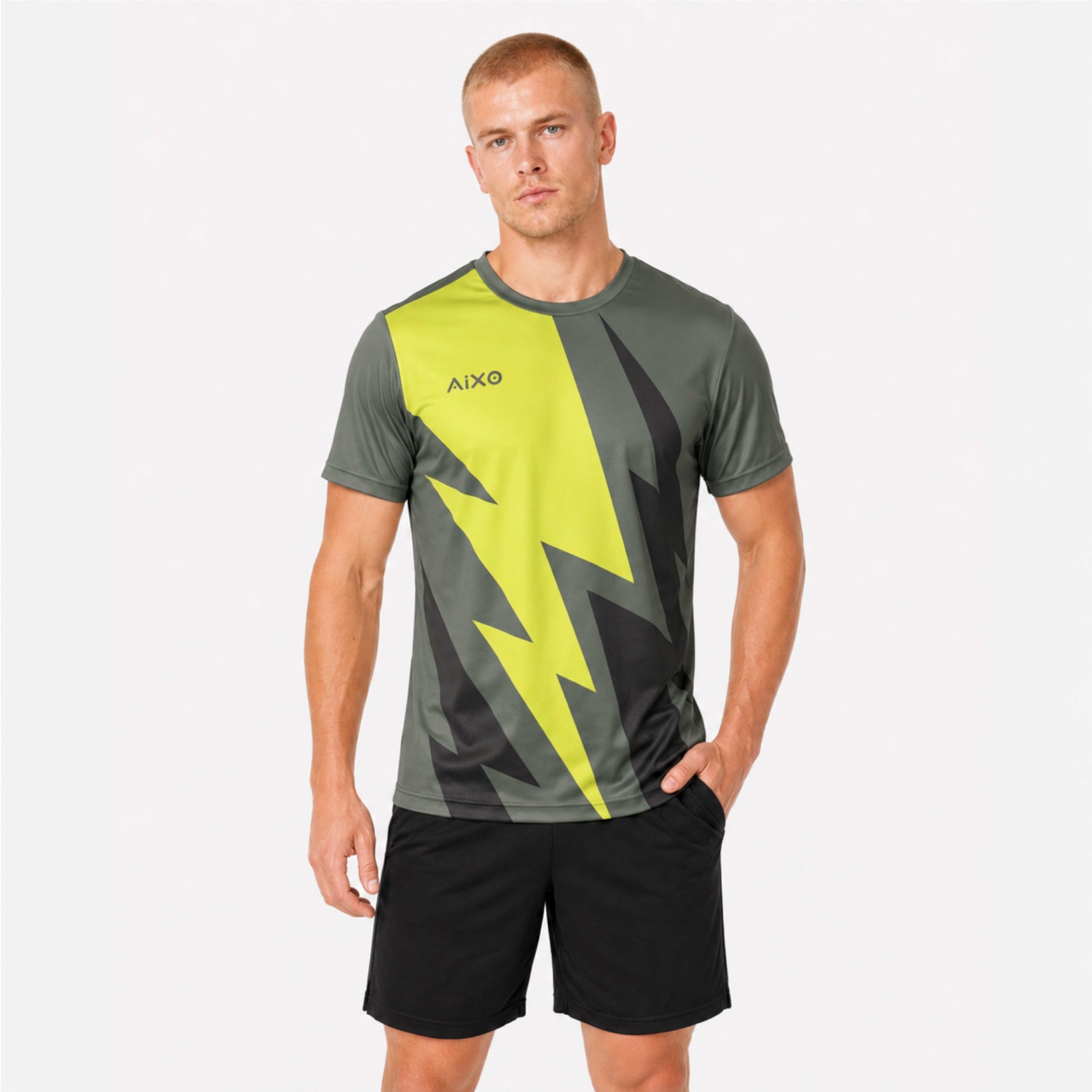 AIXO Bolt Mens T-Shirt - Khaki