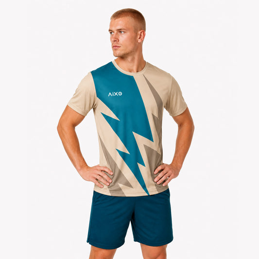 AIXO Bolt  Mens T-Shirt - Stone
