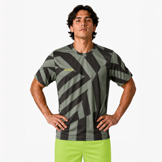 AIXO Chaos Camo Mens T-Shirt  - Khaki