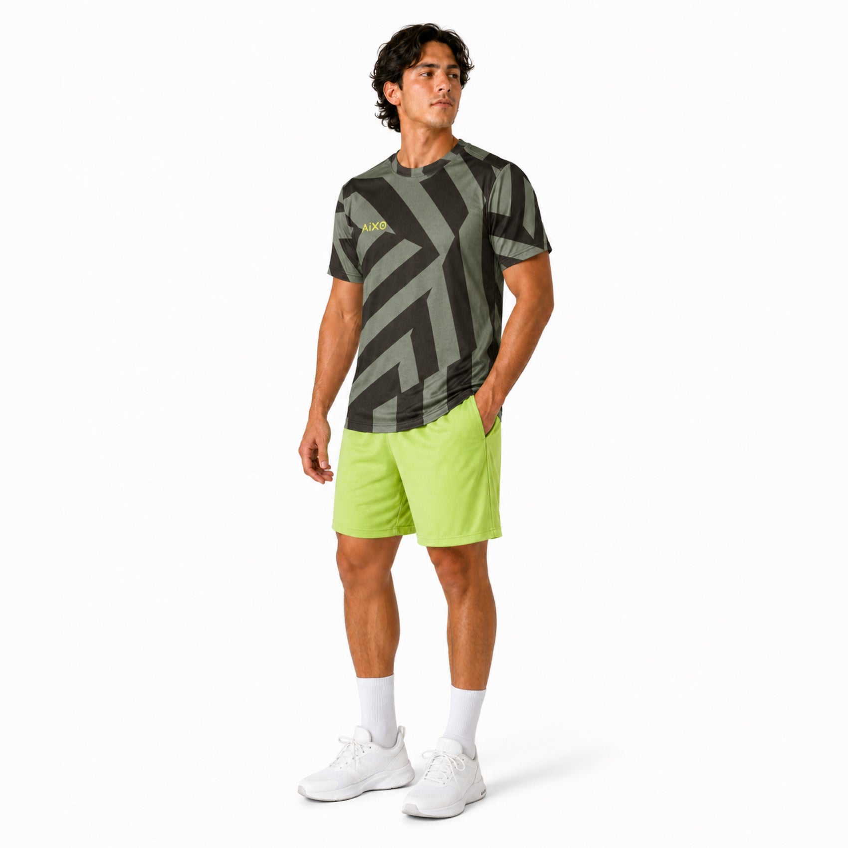 AIXO Chaos Camo Mens T-Shirt  - Khaki