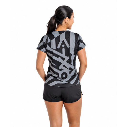 AIXO Chaos Camo Womens T-Shirt - Slate