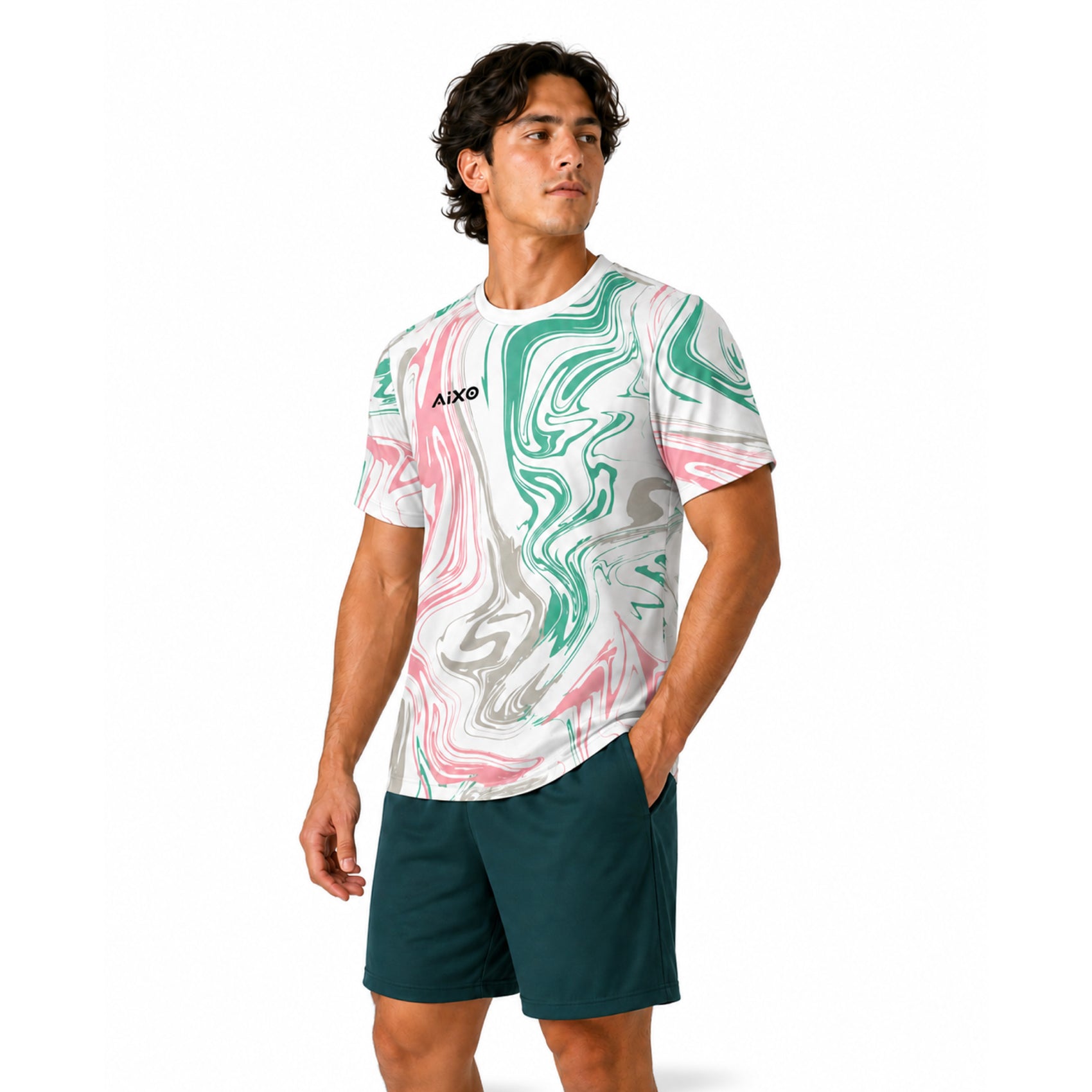 Aixo Chrome Mens T-Shirt - White