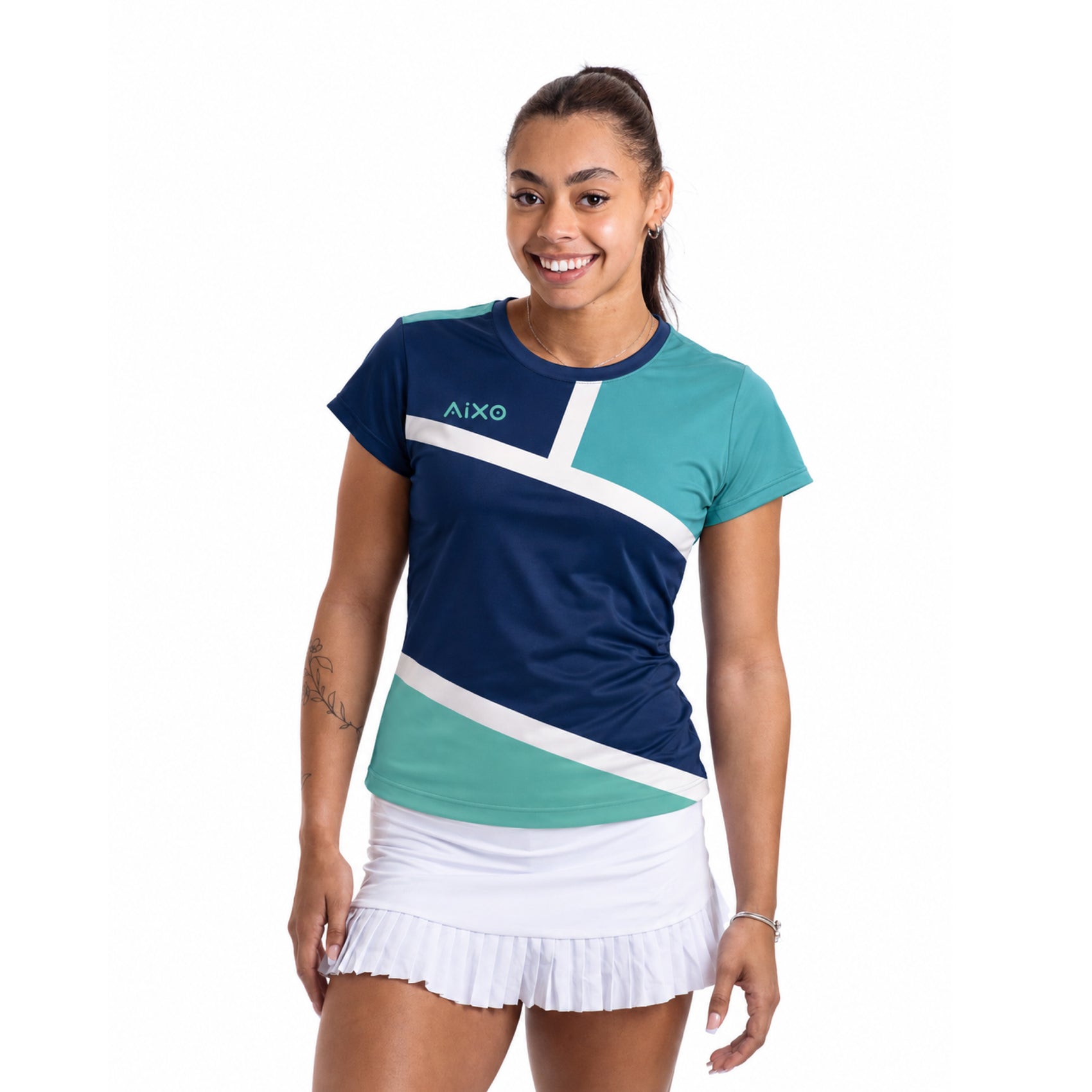 AIXO Court Womens T-Shirt - Navy