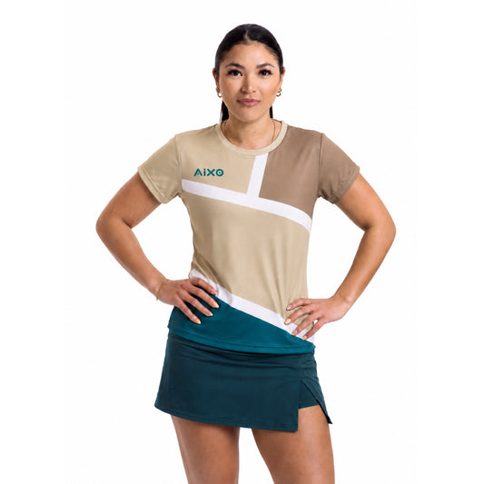 AIXO Court Womens T-Shirt - Stone