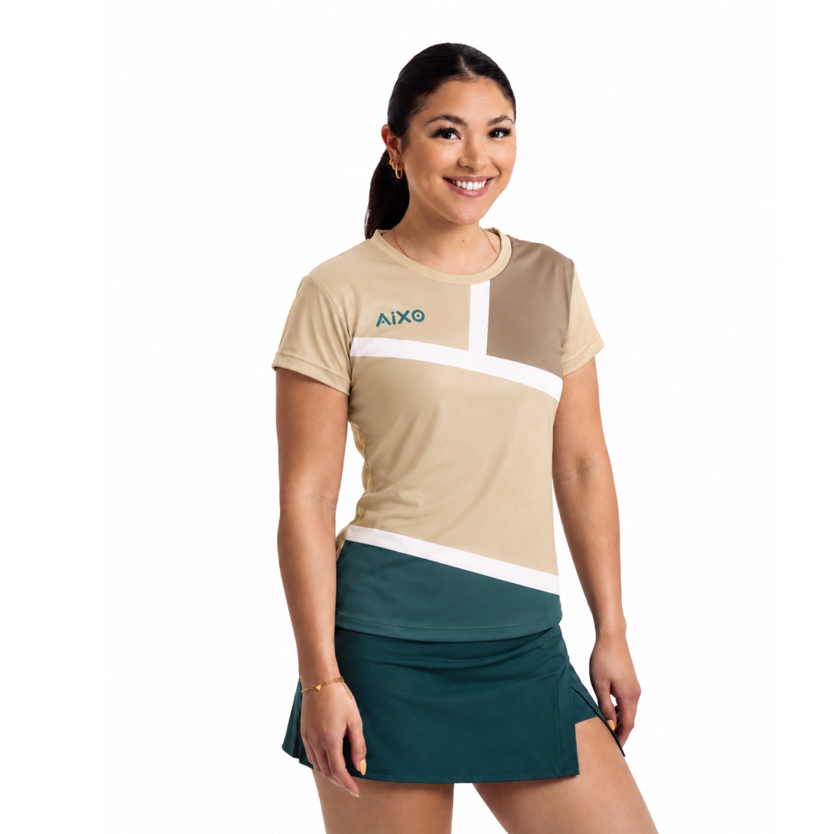 AIXO Court Womens T-Shirt - Stone