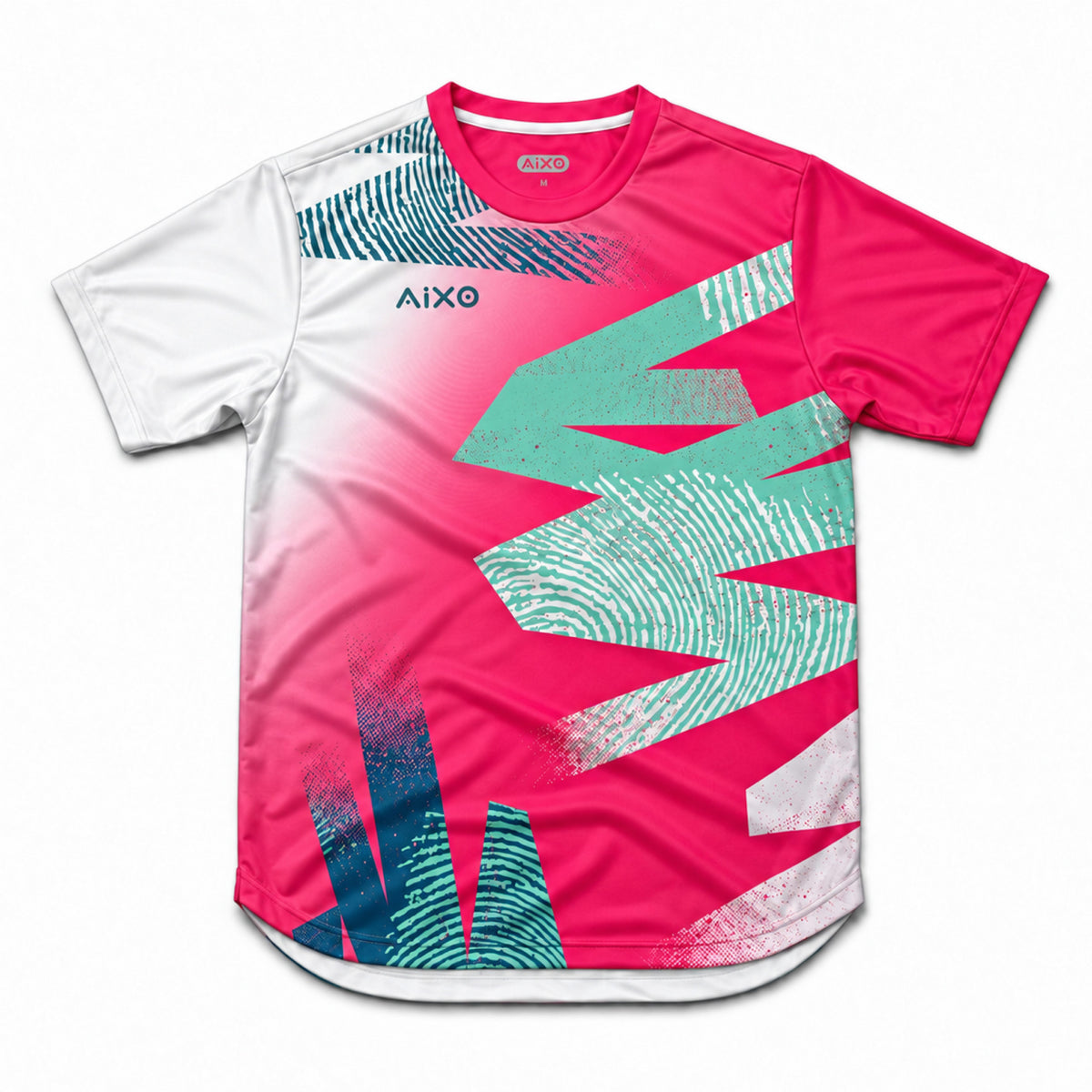 AIXO Eighties Capsule Mens T-Shirt 2 - Hot Pink