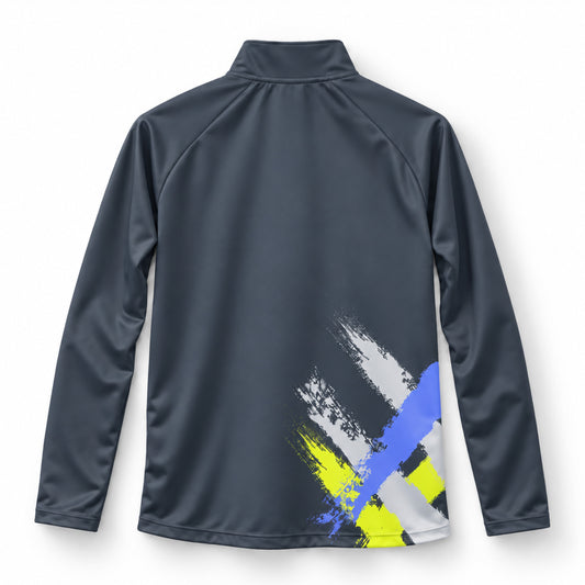 AIXO Eighties Capsule Unisex 1/4 Zip Midlayer - Storm