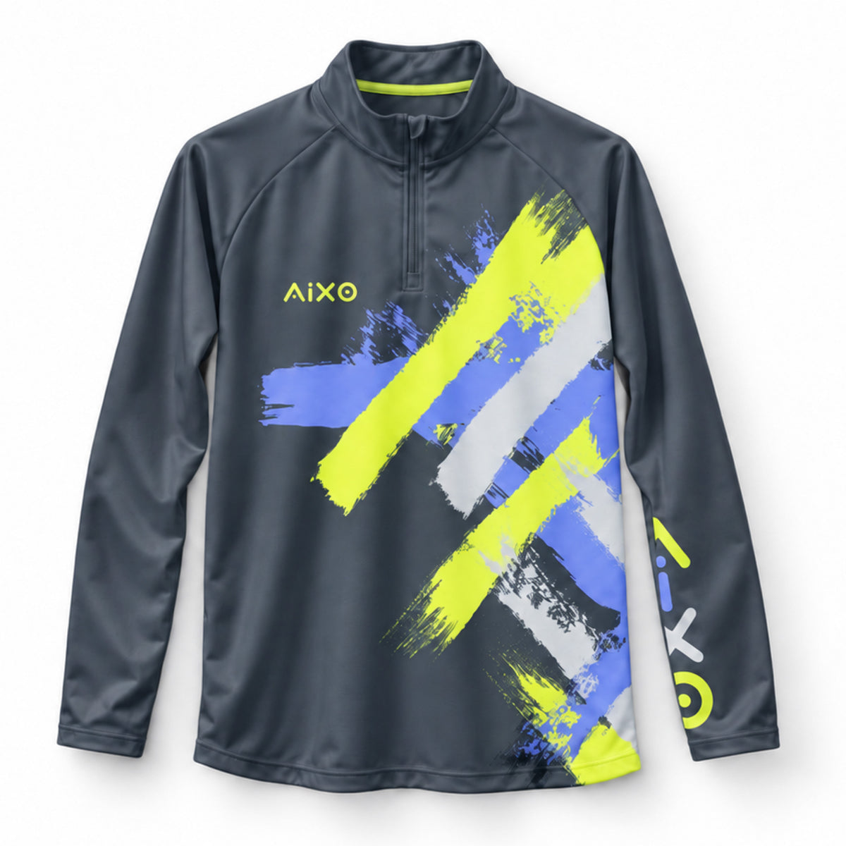 AIXO Eighties Capsule Unisex 1/4 Zip Midlayer - Storm