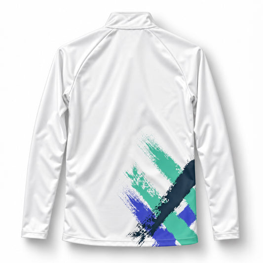 AIXO Eighties Capsule Unisex 1/4 Zip Midlayer - White