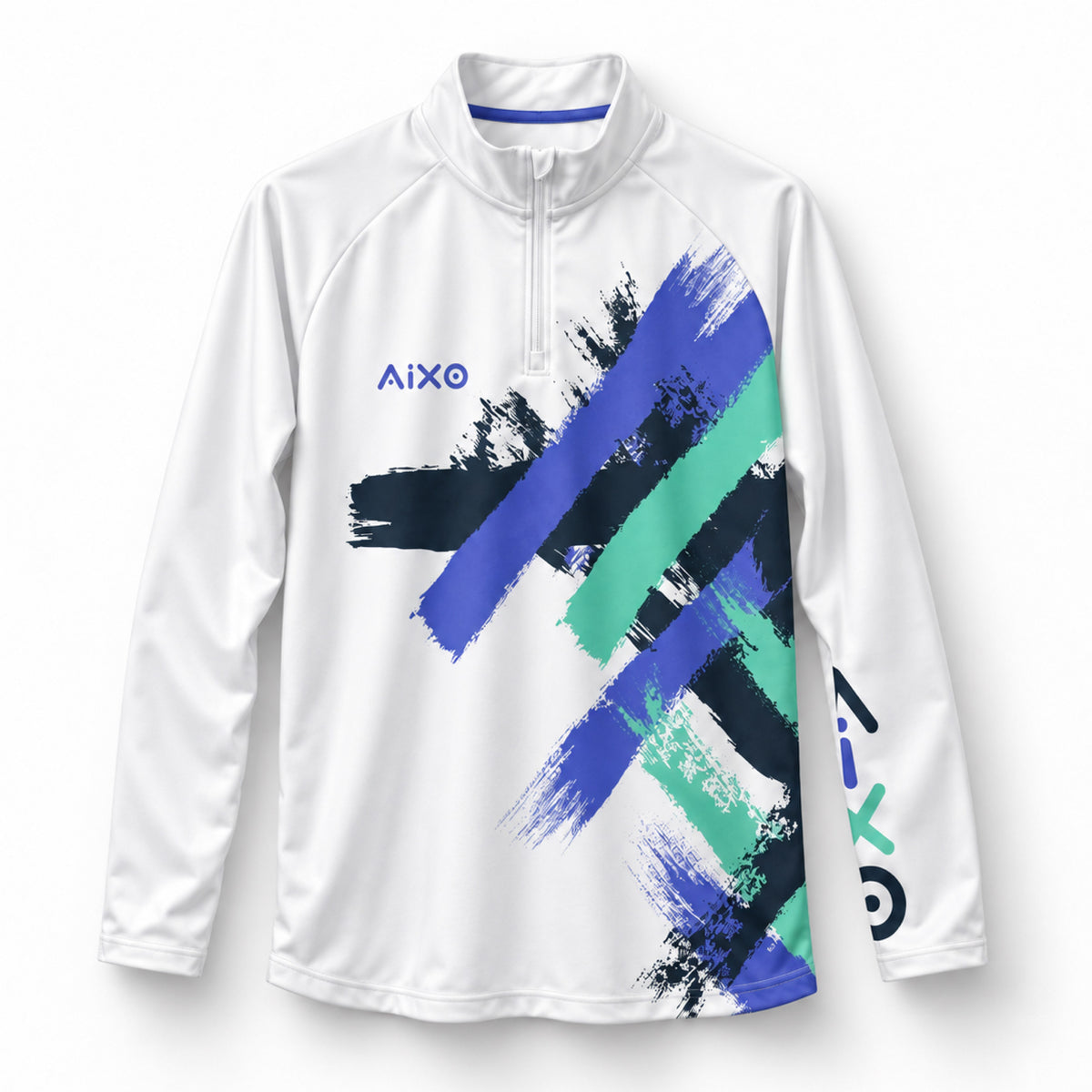 AIXO Eighties Capsule Unisex 1/4 Zip Midlayer - White