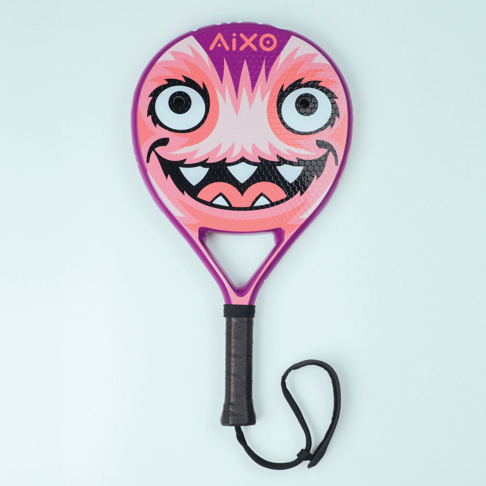 AIXO Fizzball Junior Padel Purple padel racket – main / front view