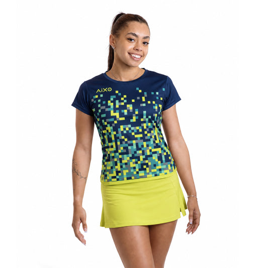 AIXO Pixel Womens T-Shirt - Navy