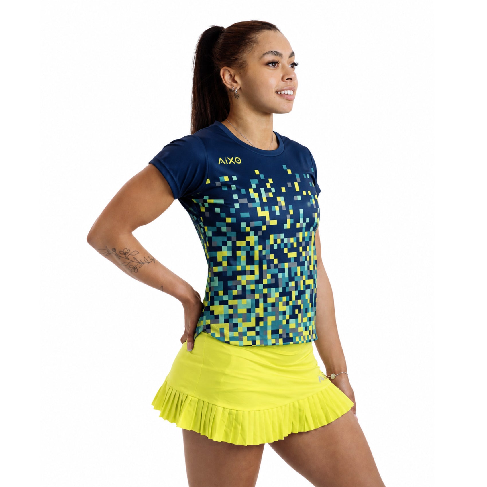 AIXO Pixel Womens T-Shirt - Navy