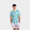 Aixo Checker Mens Top Lime