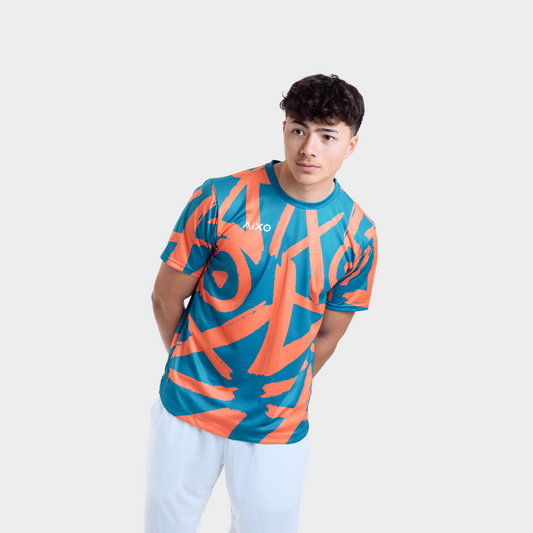 Aixo Tagged Mens Top Teal