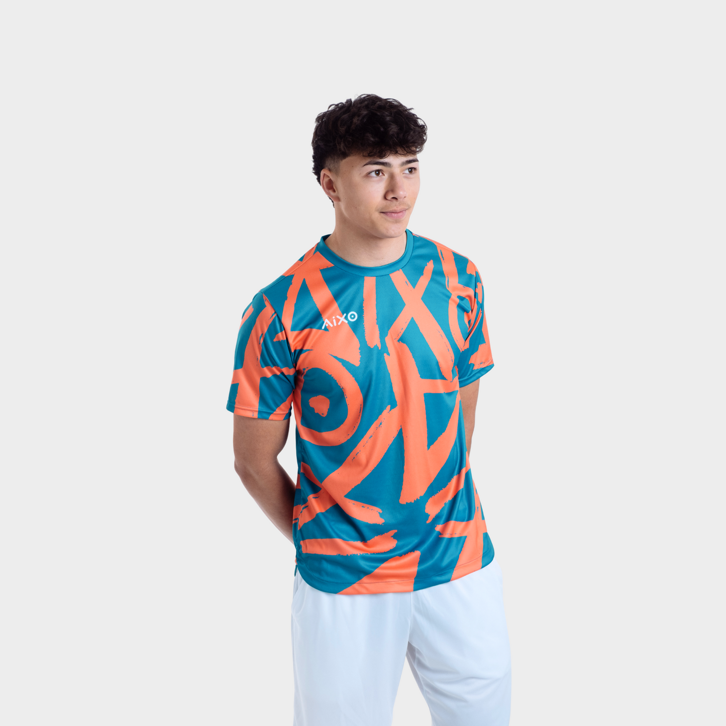 Aixo Tagged Mens Top Teal