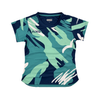 AIXO Abstract Womens T-Shirt - Navy racket sports T-shirt – main / front view