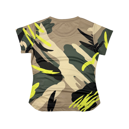 AIXO Abstract Womens T-Shirt - Stone – reverse / back view