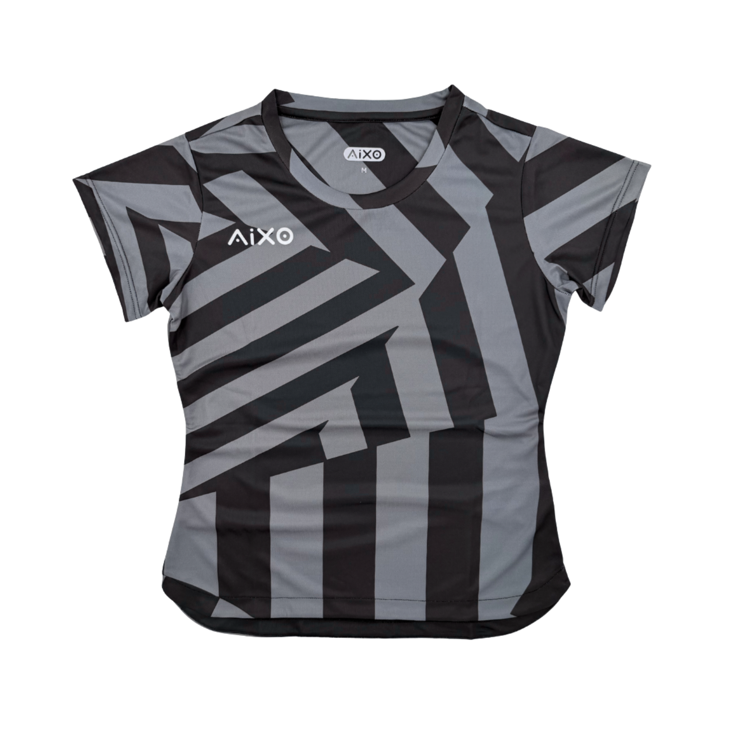 AIXO Chaos Camo Womens T-Shirt - Slate racket sports T-shirt – main / front view