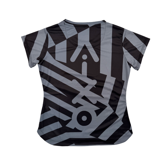 AIXO Chaos Camo Womens T-Shirt - Slate – reverse / back view