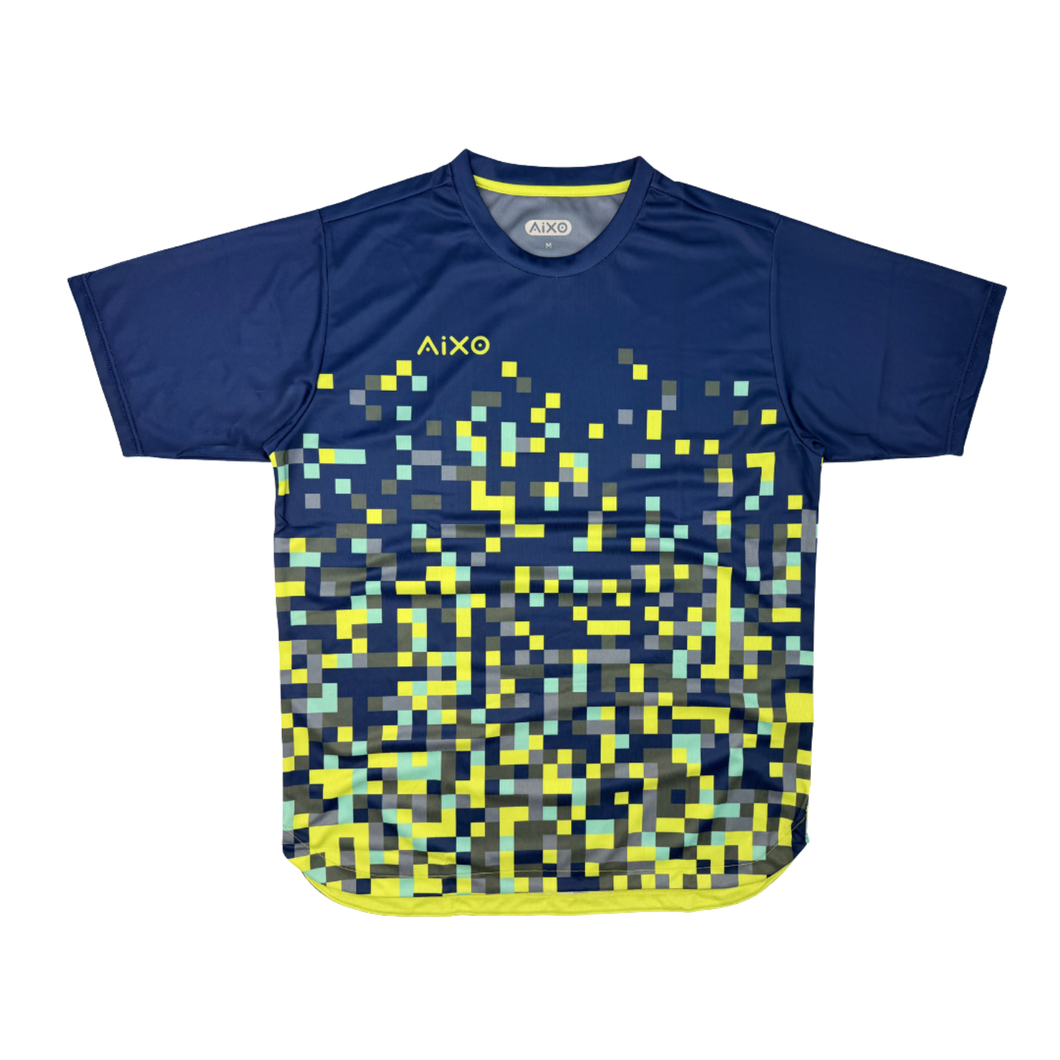 AIXO Pixel Mens T-Shirt - Navy racket sports T-shirt – main / front view