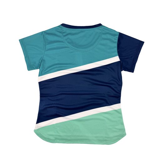 AIXO Court Womens T-Shirt - Navy – reverse / back view