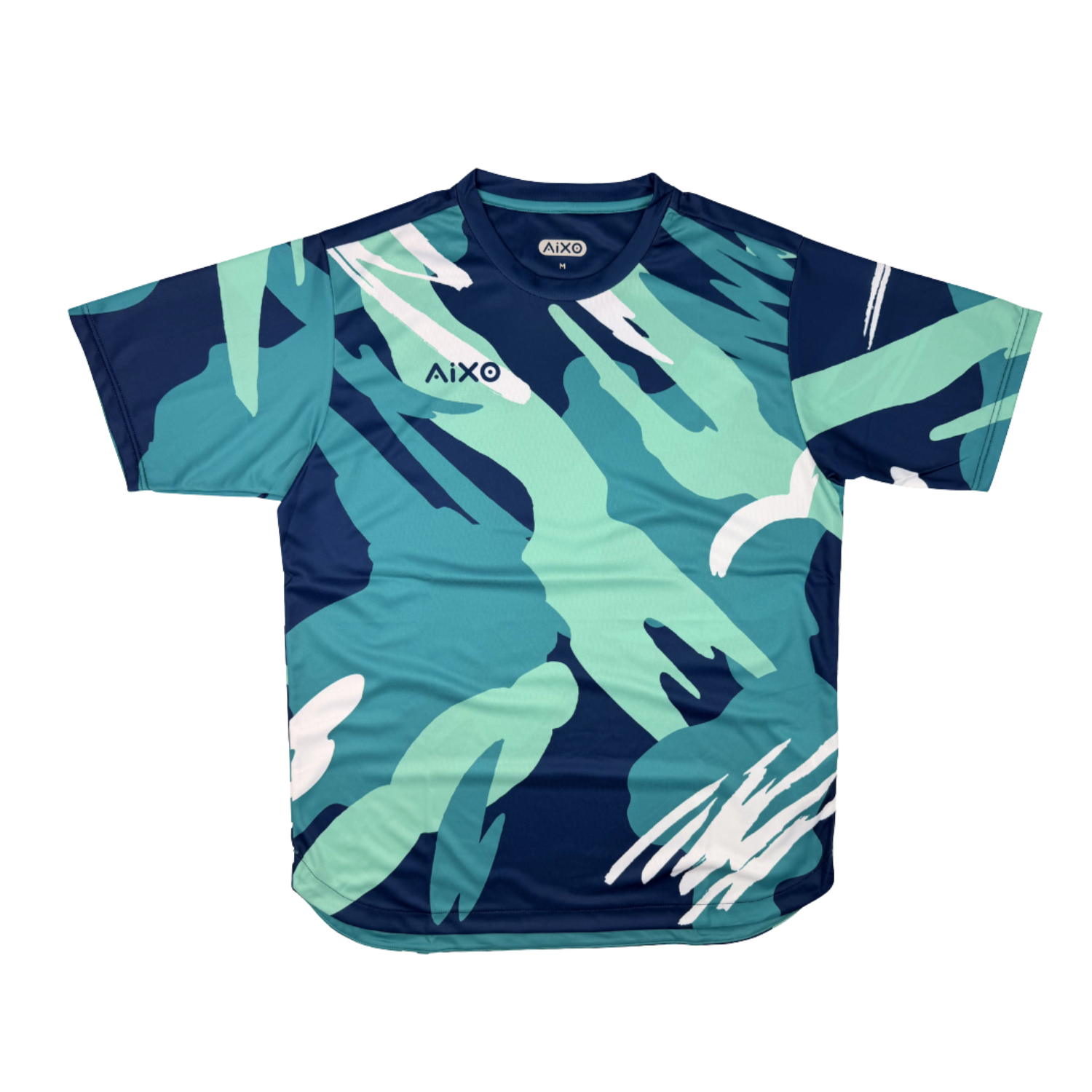 AIXO Abstract Mens T-Shirt - Navy racket sports T-shirt – main / front view
