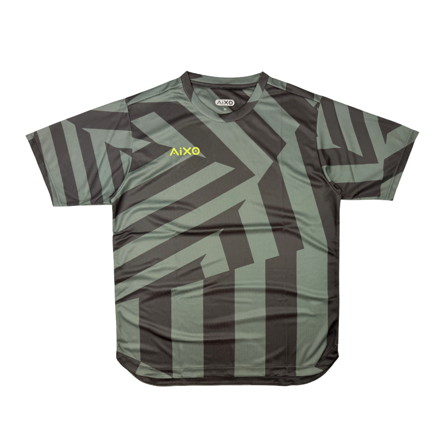 AIXO Chaos Camo Mens T-Shirt - Khaki racket sports T-shirt – main / front view