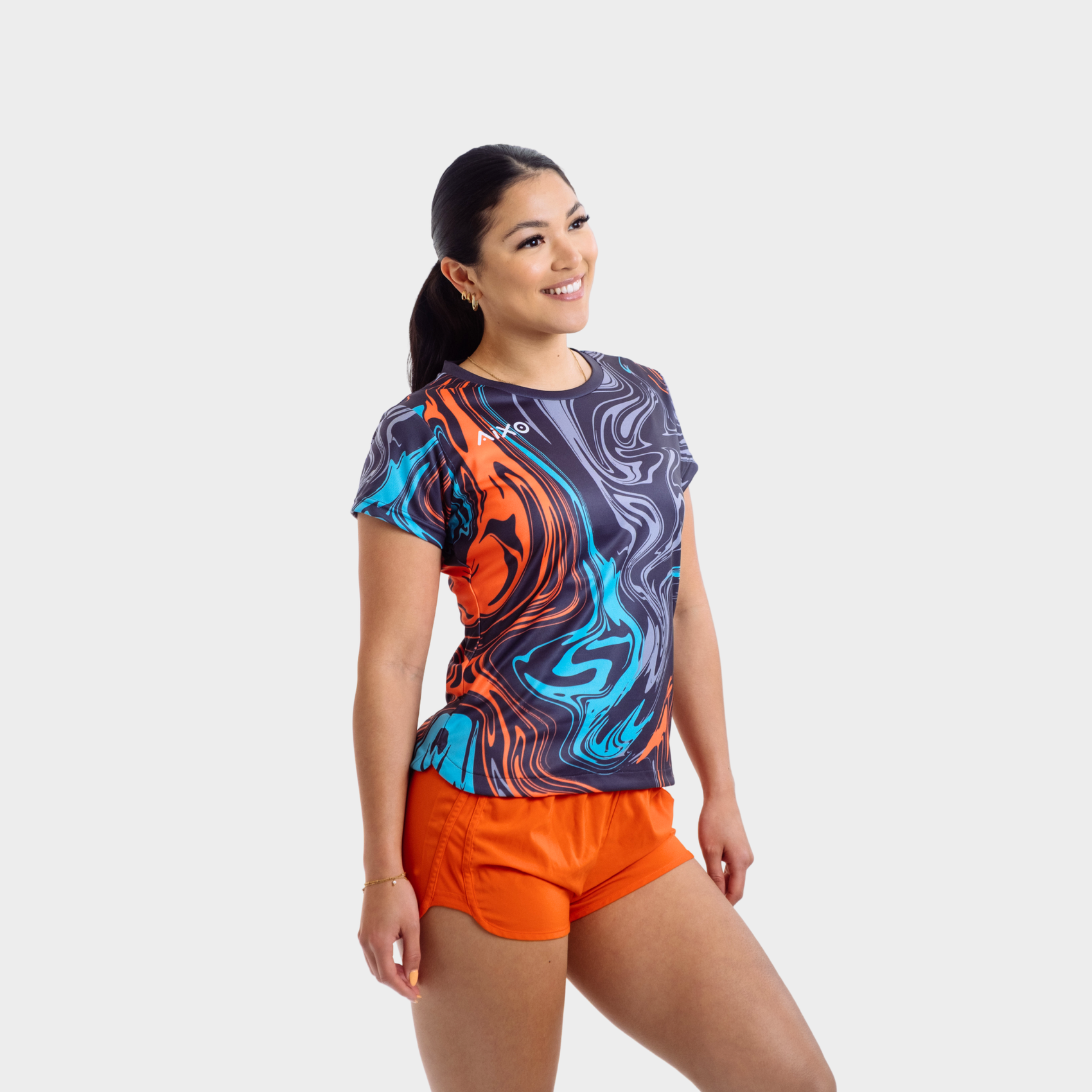 Aixo Chrome Womens Top Graphite