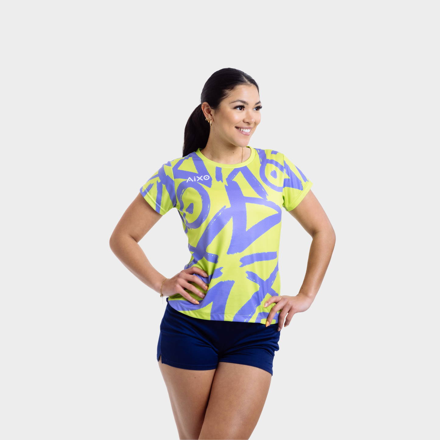 Aixo Tagged Womens Top Lime