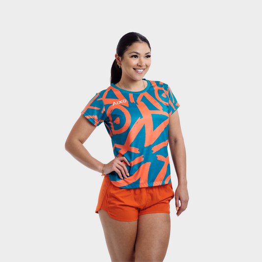 Aixo Tagged Womens Top Teal